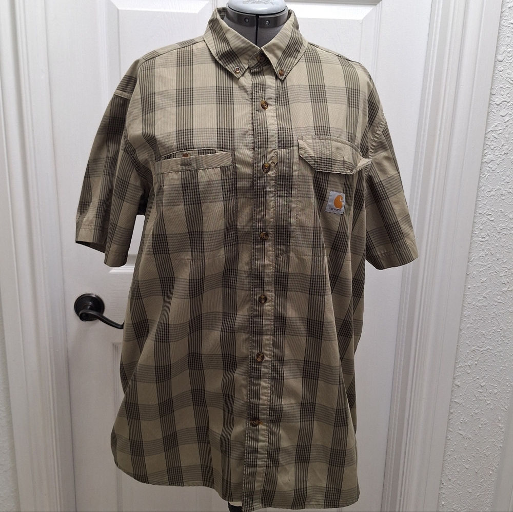 Carhartt Men's Plaid Short Sleeve Shirt - Brown